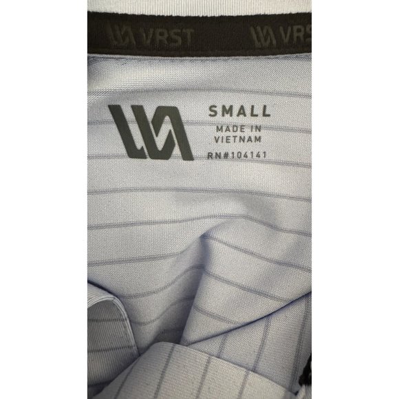 NWT VRST Mens Small Micro Pique Golf Polo Shirt Light Blue Breathable - Picture 5 of 11